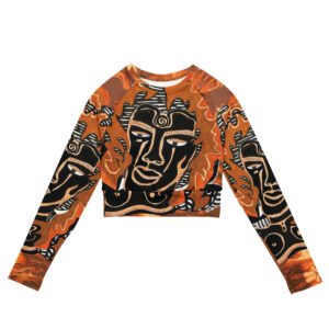 Fire-Ma Recycled long-sleeve crop top