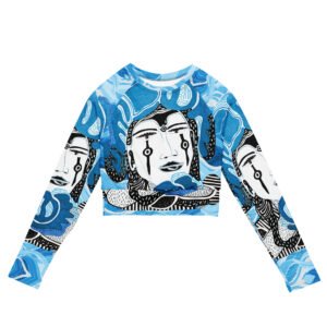 Water-Ma Recycled long-sleeve crop top